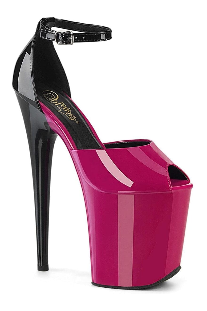 Pleaser FLAMINGO-868 Fuchsia Patent Sandal in Fuchsia Patent from SexyShoes.com