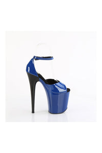 Pleaser FLAMINGO-884 Blue Patent Sandal in Blue Patent