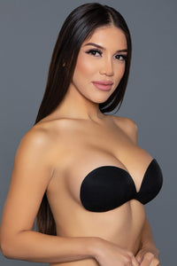 BeWicked Fabric Front Adhesive Bra in Black  from SexyShoes.com
