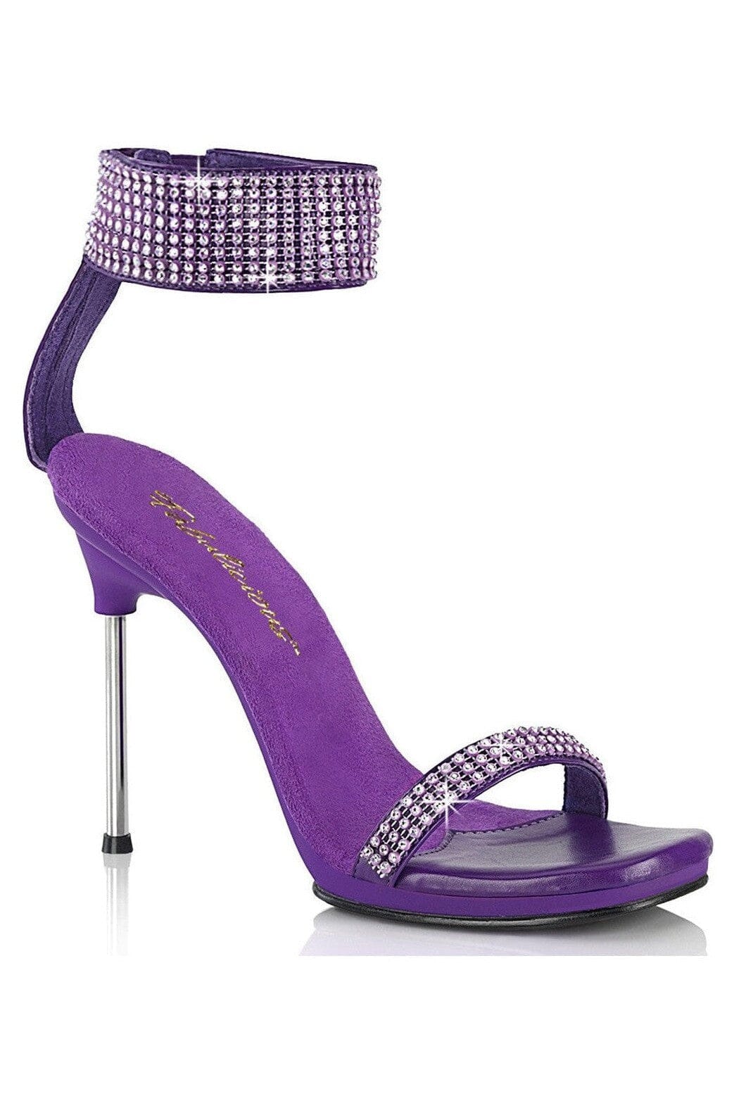Fabulicious  CHIC-40 Sandal in Purple Faux Leather from SexyShoes.com