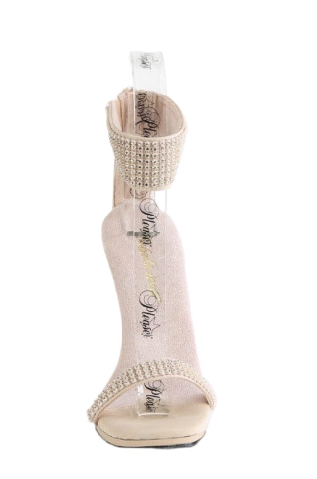 Fabulicious  CHIC-40 Sandal in Nude Faux Leather