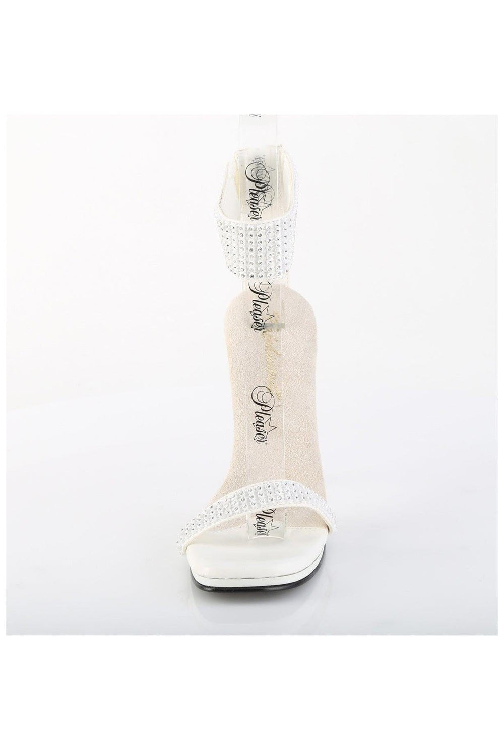 Fabulicious  CHIC-40 Sandal in White Faux Suede