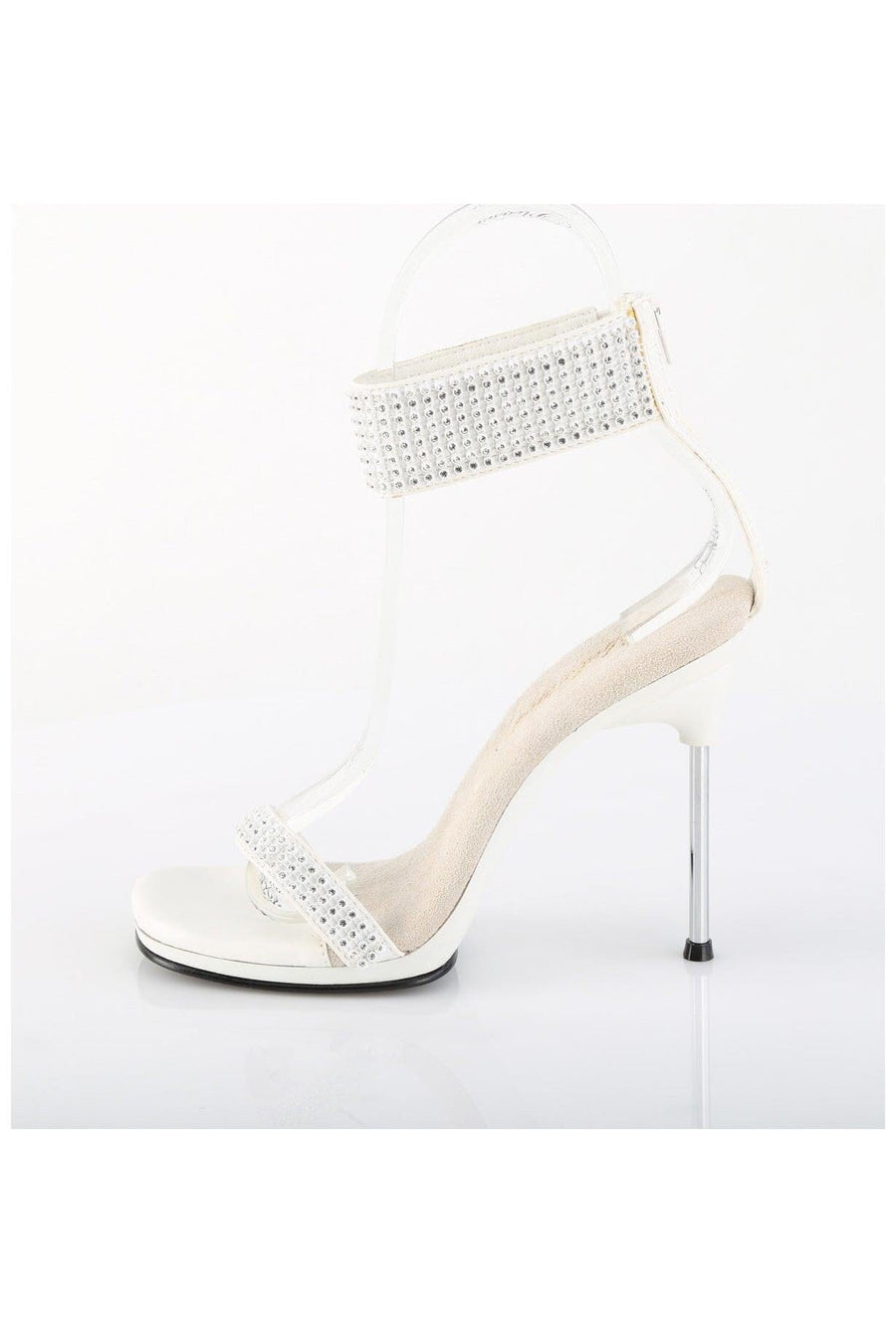 Fabulicious  CHIC-40 Sandal in White Faux Suede