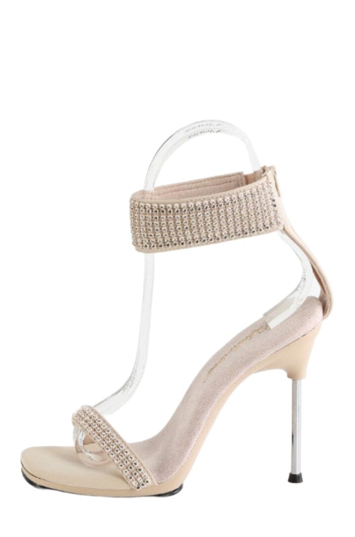 Fabulicious  CHIC-40 Sandal in Nude Faux Leather