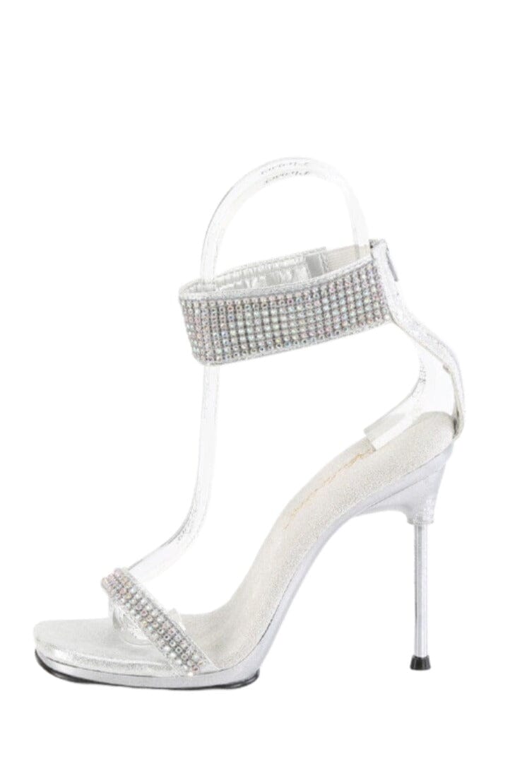 Fabulicious  CHIC-40 Sandal in Silver Faux Leather