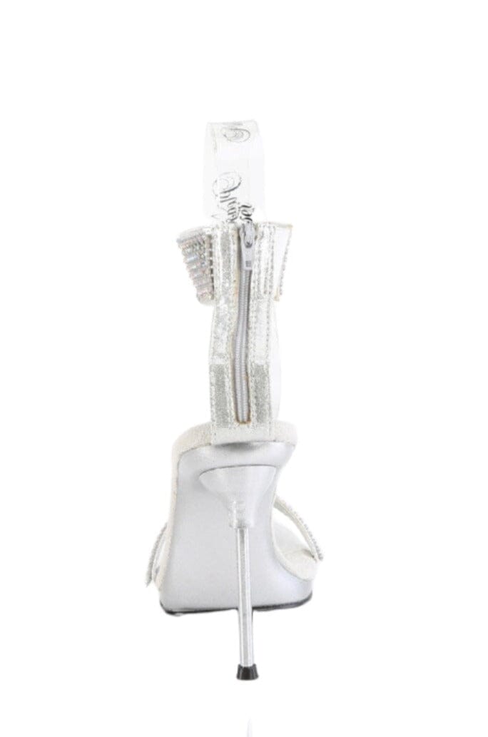 Fabulicious  CHIC-40 Sandal in Silver Faux Leather