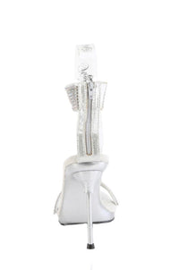 Fabulicious  CHIC-40 Sandal in Silver Faux Leather