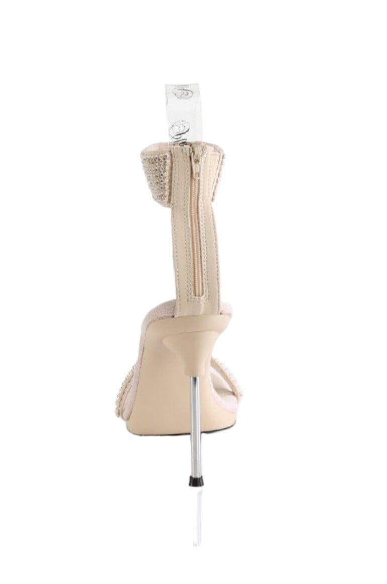 Fabulicious  CHIC-40 Sandal in Nude Faux Leather