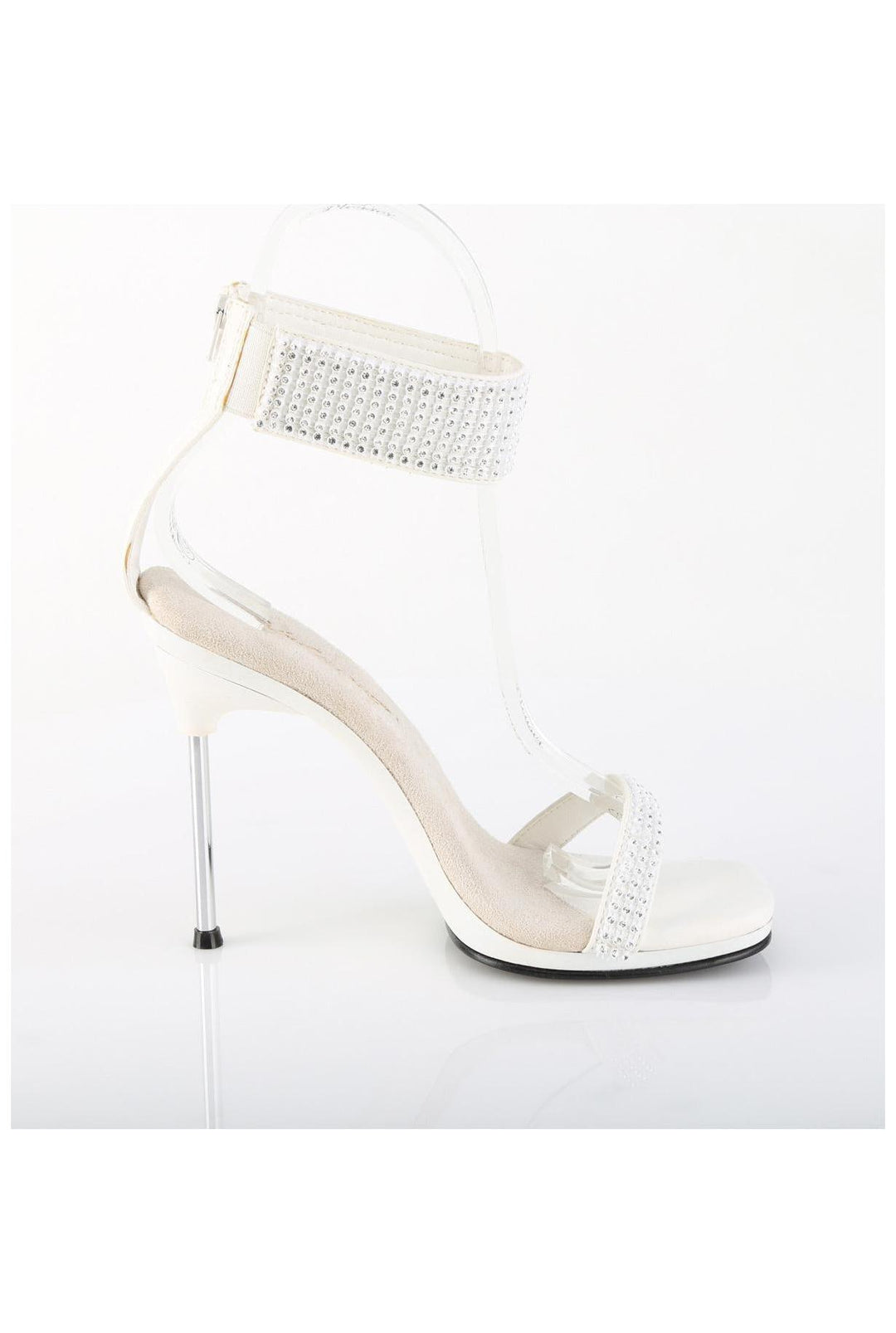 Fabulicious  CHIC-40 Sandal in White Faux Suede