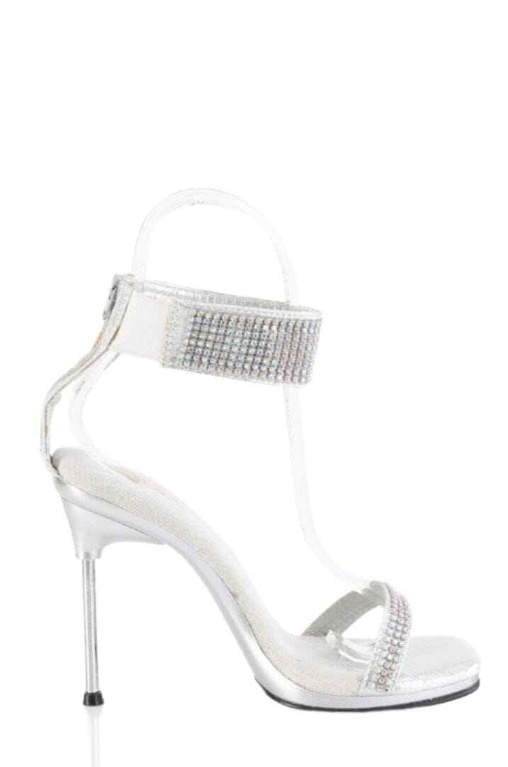 Fabulicious  CHIC-40 Sandal in Silver Faux Leather