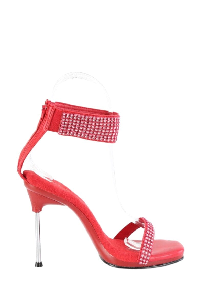 Fabulicious  CHIC-40 Sandal in Red Faux Leather