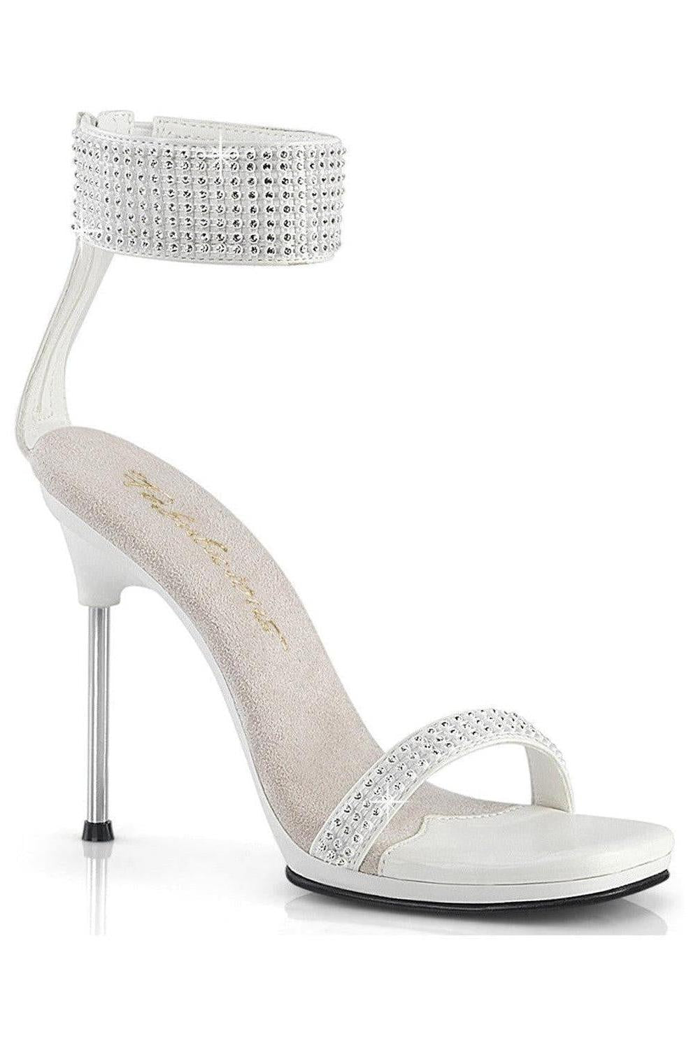 Fabulicious  CHIC-40 Sandal in White Faux Suede from SexyShoes.com