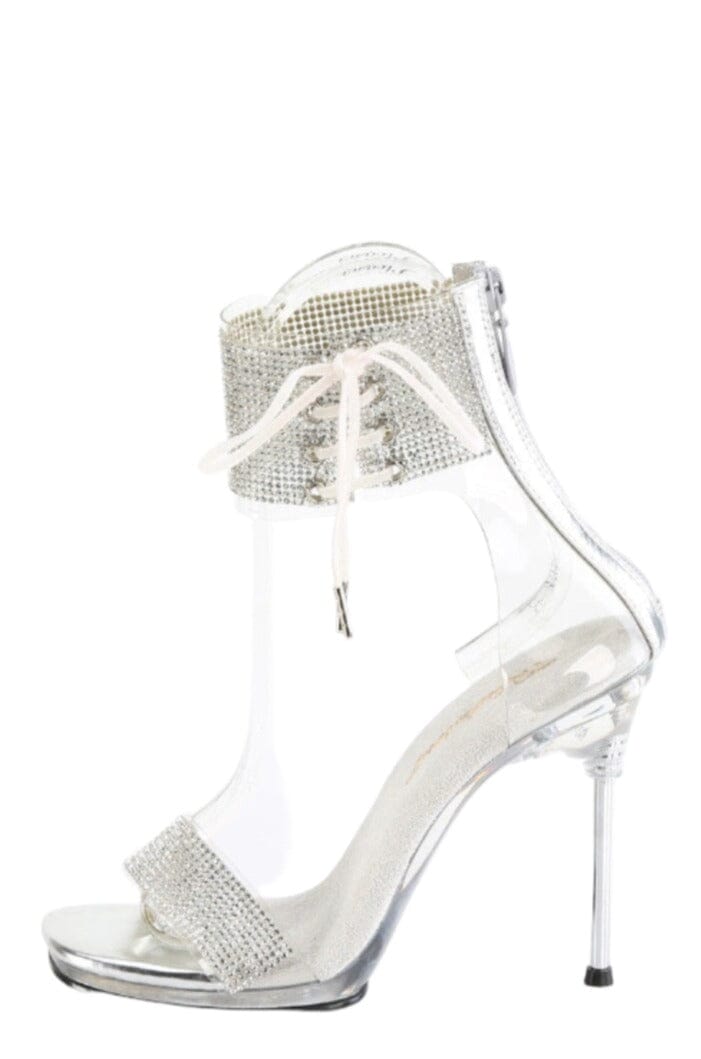 Fabulicious  CHIC-47 Sandal in Clear Faux Leather