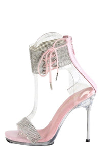 Fabulicious  CHIC-47 Sandal in Clear Faux Leather