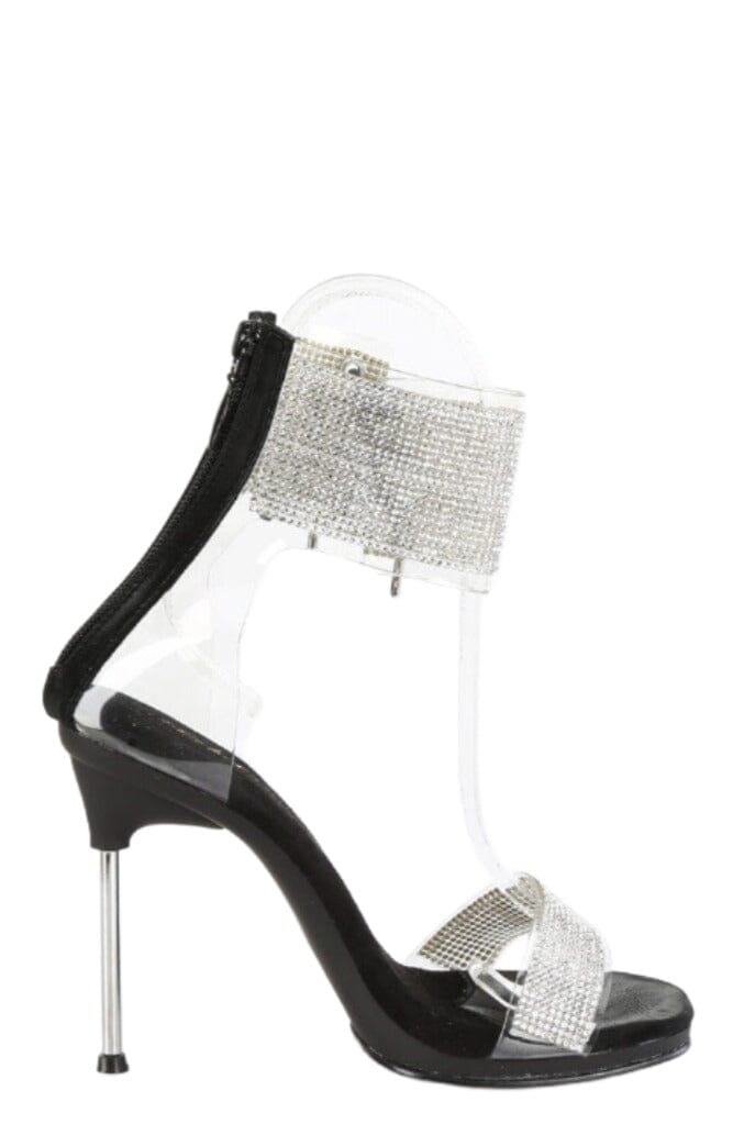 Fabulicious  CHIC-47 Sandal in Clear Faux Leather