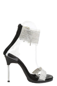 Fabulicious  CHIC-47 Sandal in Clear Faux Leather