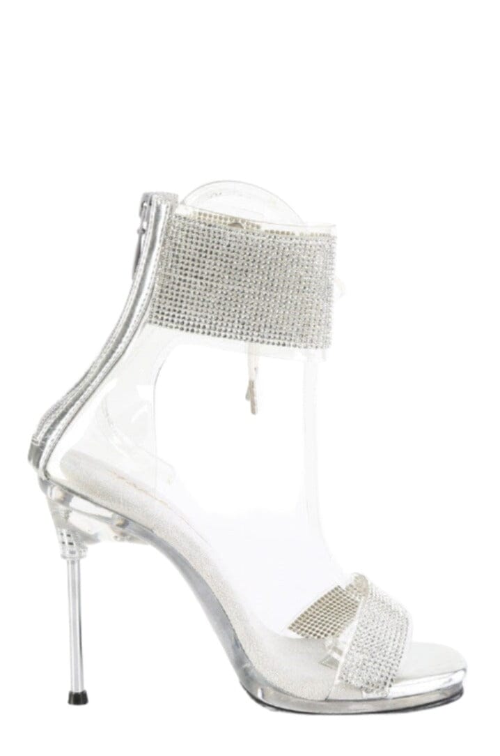 Fabulicious  CHIC-47 Sandal in Clear Faux Leather