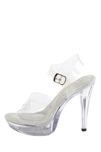 Fabulicious  COCKTAIL-507 Sandal in Clear Vinyl