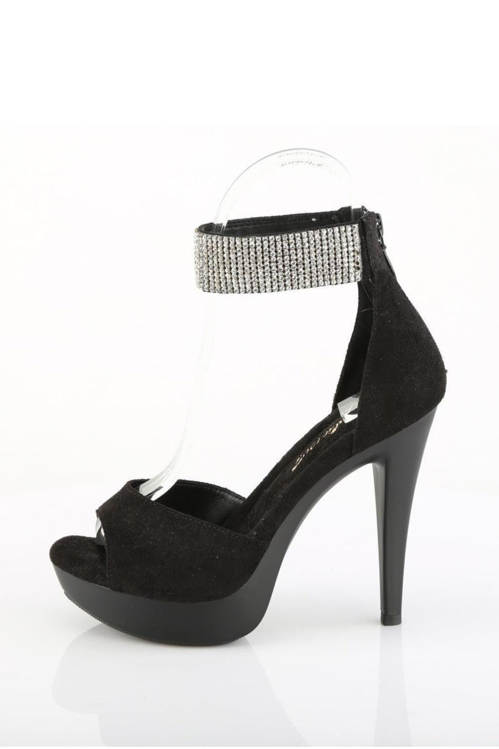Fabulicious  COCKTAIL-525 Sandal in Black Faux Suede