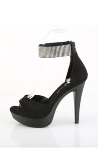 Fabulicious  COCKTAIL-525 Sandal in Black Faux Suede