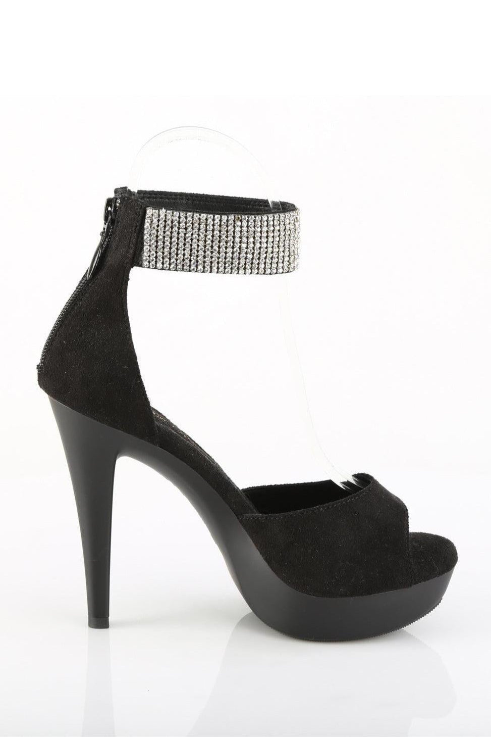 Fabulicious  COCKTAIL-525 Sandal in Black Faux Suede