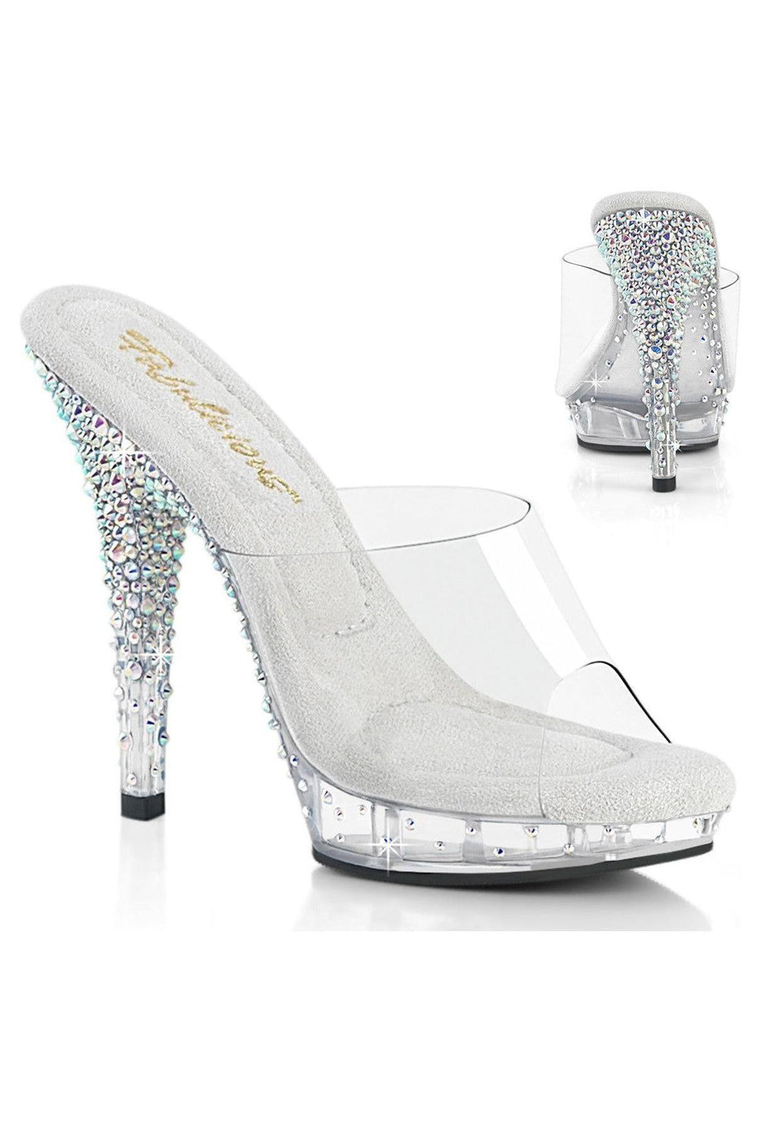 Fabulicious  LIP-101CAS Slide in Clear Vinyl from SexyShoes.com