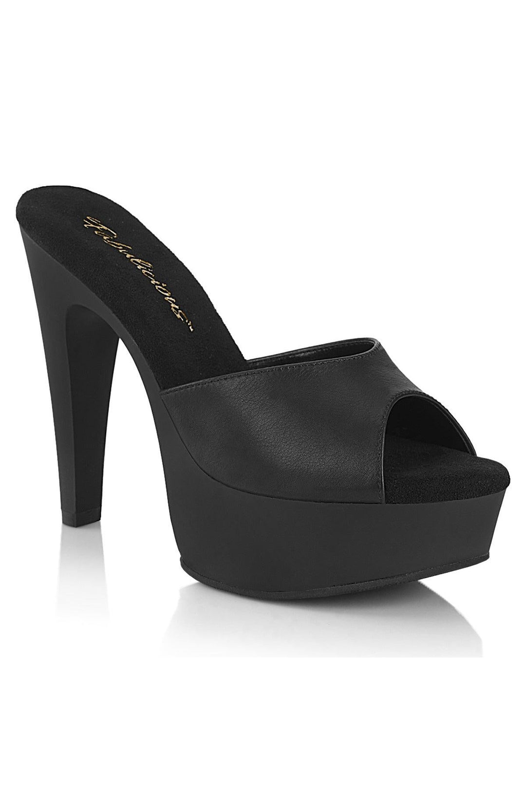Fabulicious Black Slides Platform Stripper Shoes | Buy at Sexyshoes.com