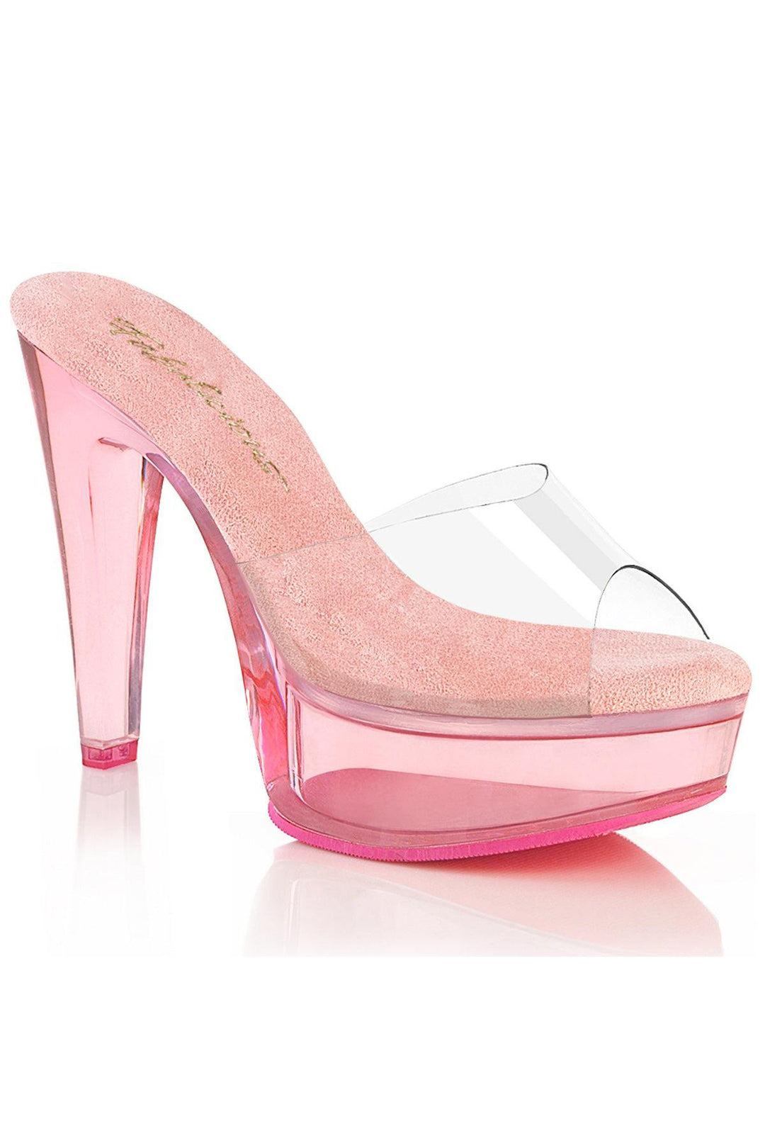 Fabulicious Clear Slides Platform Stripper Shoes | Buy at Sexyshoes.com