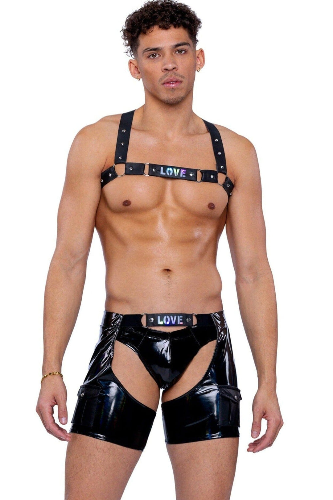 Roma Confidential Faux Leather Harness in Black  from SexyShoes.com