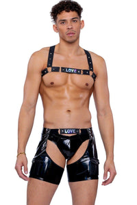 Roma Confidential Faux Leather Harness in Black  from SexyShoes.com