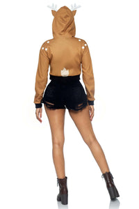 Fawn Cropped Hoodie-Animal Costumes-SEXYSHOES.COM