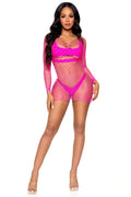 Fence Net Long Sleeved Mini Dress