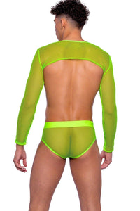 Roma Confidential Fishnet Crop Top in Green 