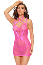 Fishnet Neon Chemise Teddy