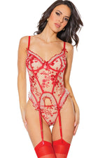 Floral Tulle Bustier and G-String