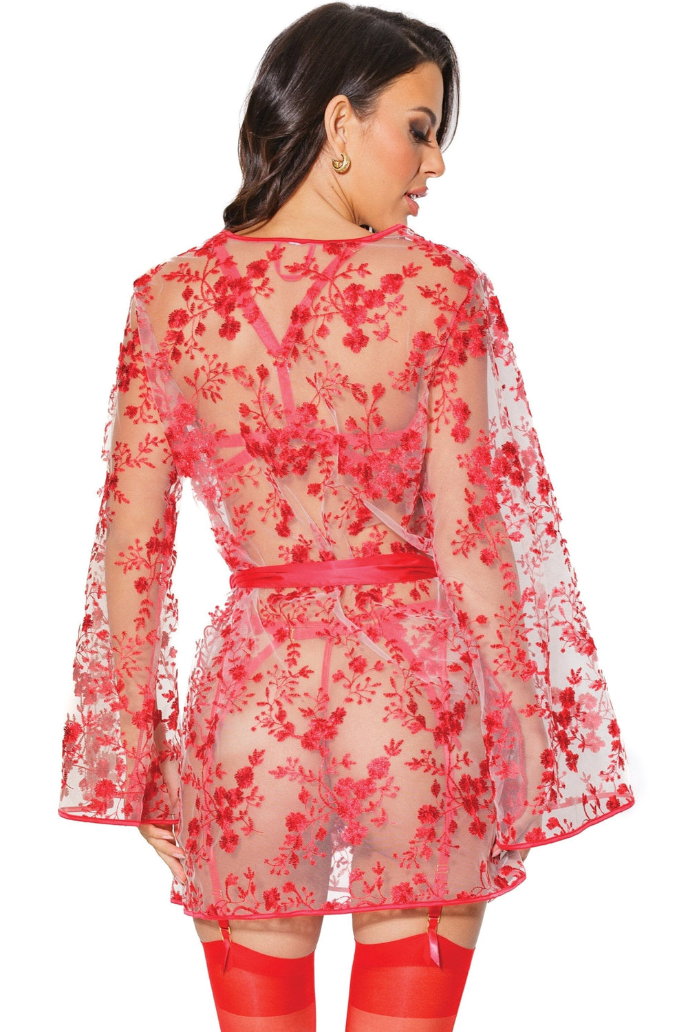 Floral Tulle Robe-Gowns + Robes-SEXYSHOES.COM
