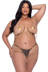 Roma Confidential Fringe Fetish Body Chain in Gold  from SexyShoes.com