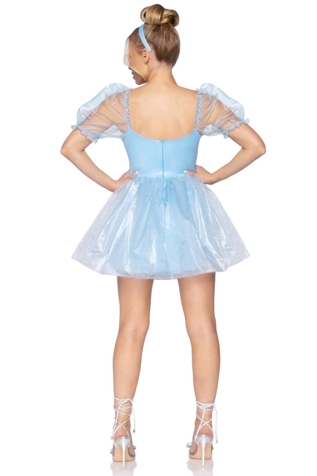 Leg Avenue Babydoll Dress w/ Ruffled Sweetheart Neckline in Blue 