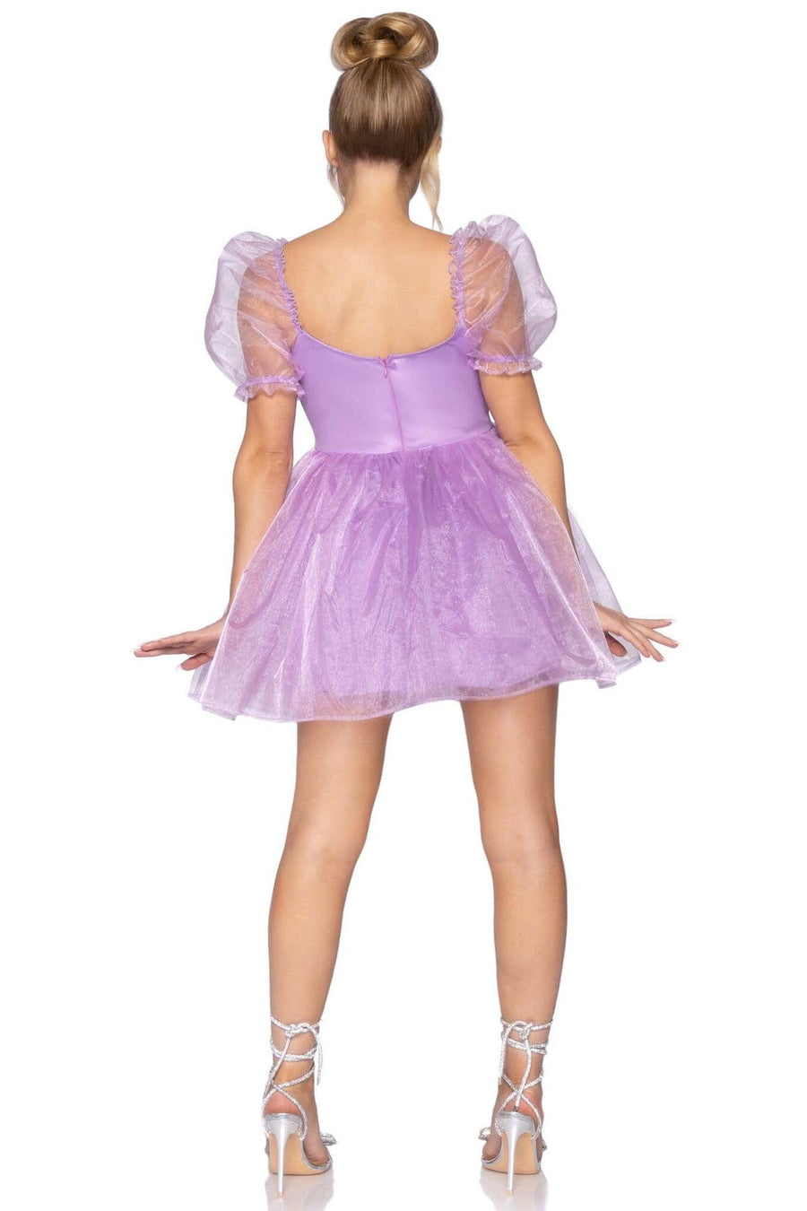 Leg Avenue Babydoll Dress W/Ruffled Sweetheart Neckline in Purple 