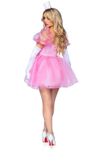 Leg Avenue Babydoll Dress W/Ruffled Sweetheart Neckline in Pink 