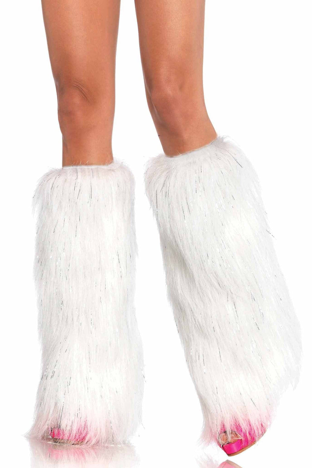 Leg Avenue Furry Leg Warmers in White  from SexyShoes.com