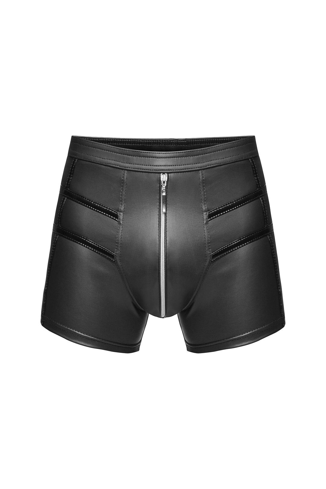 Noir Handmade Men Shorts With PVC Detail in Black  from SexyShoes.com