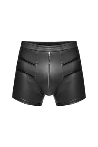 Noir Handmade Men Shorts With PVC Detail in Black  from SexyShoes.com