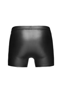 Noir Handmade Men Shorts With PVC Detail in Black 