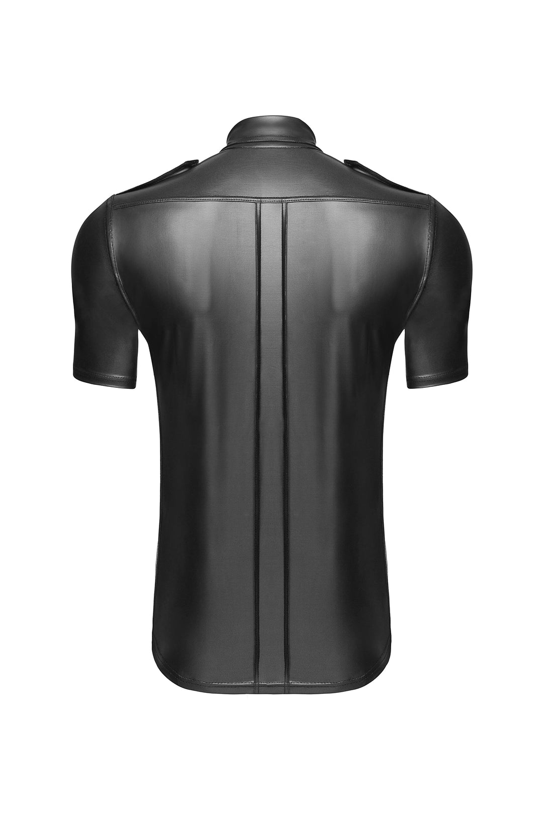 Noir Handmade Men Shirt With Front Pockets in Black 