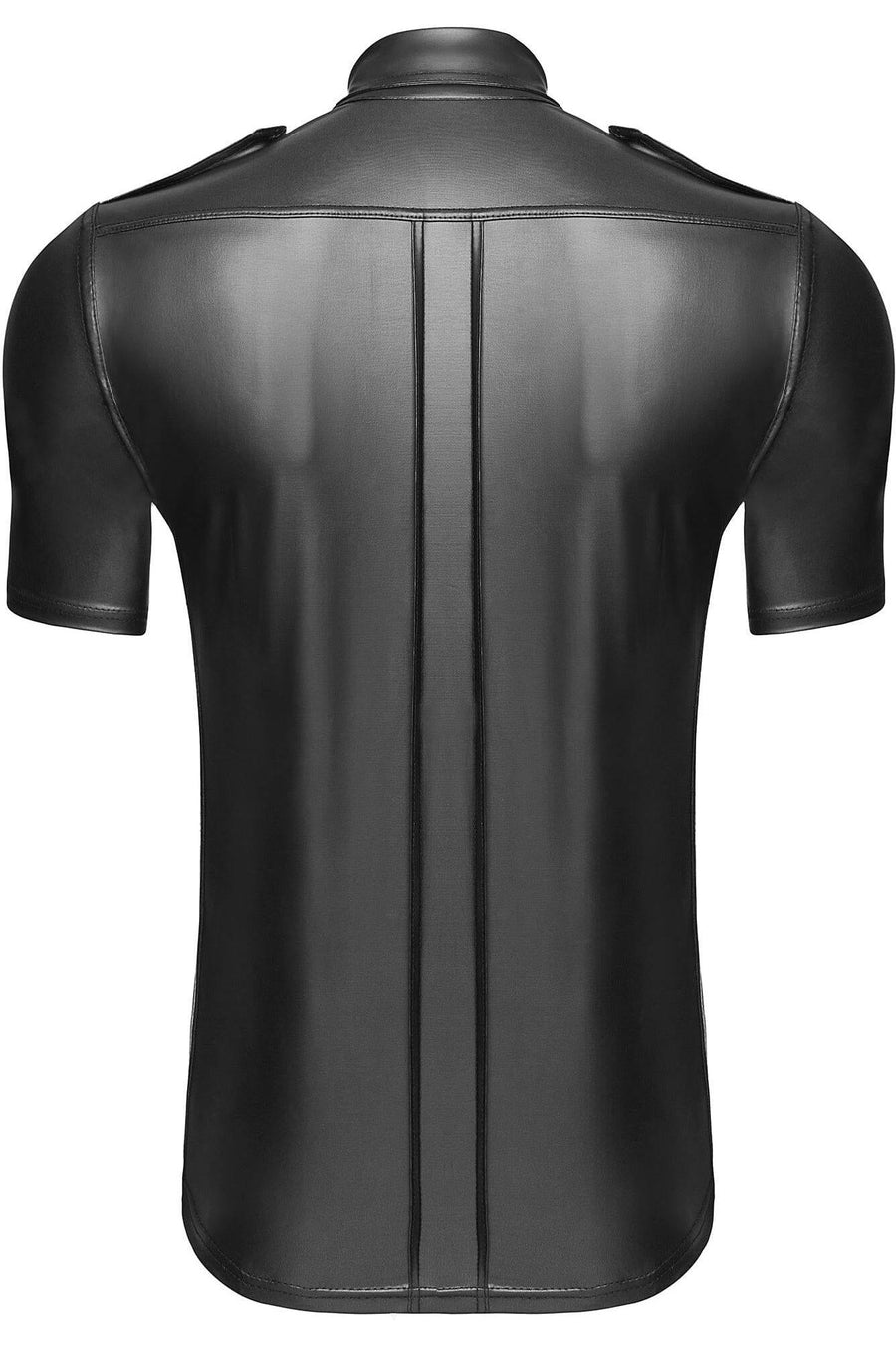 Noir Handmade Men Shirt With Front Pockets in Black 