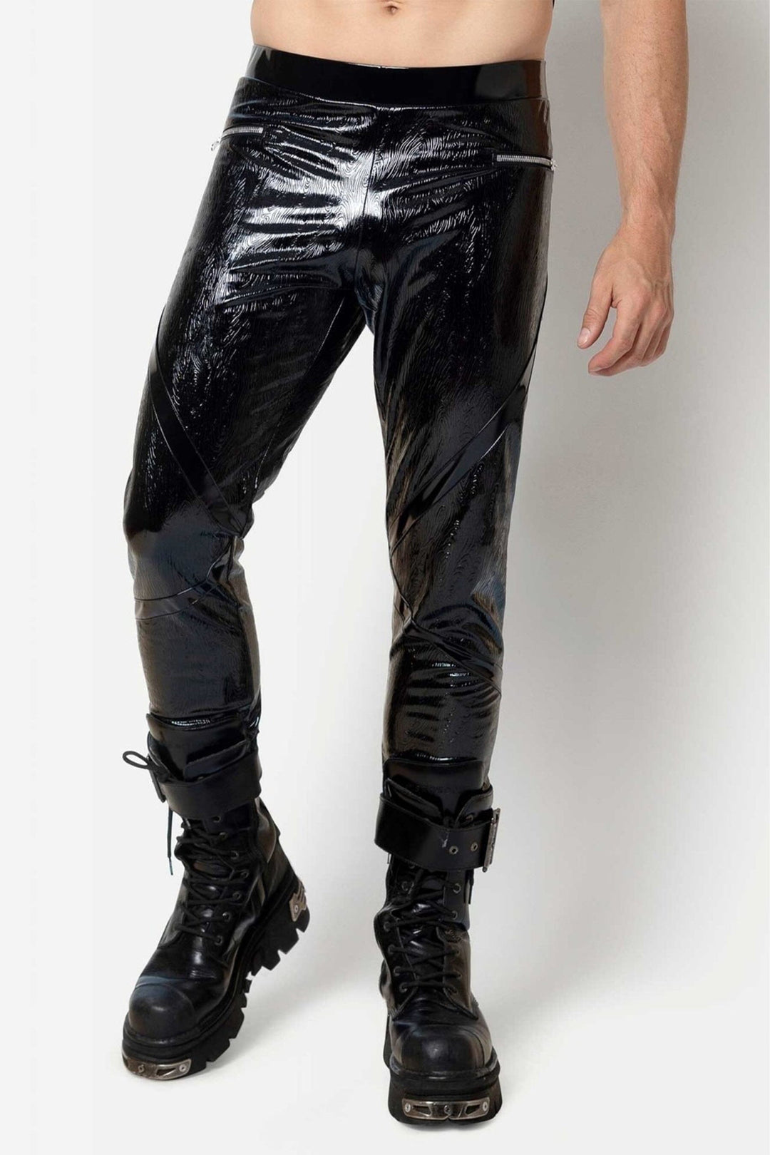 L'HOMME GUNNAR Vinyl Leggings in Black  from SexyShoes.com