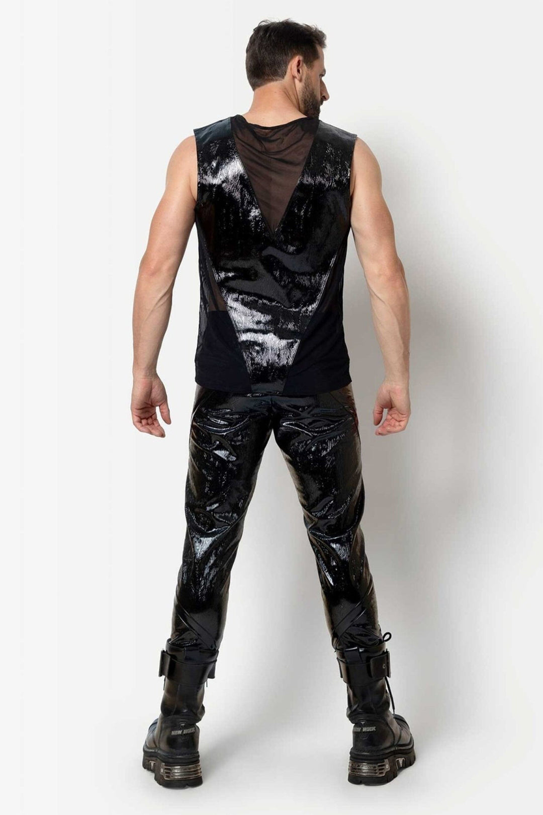 L'HOMME GUNNAR Vinyl Leggings in Black 