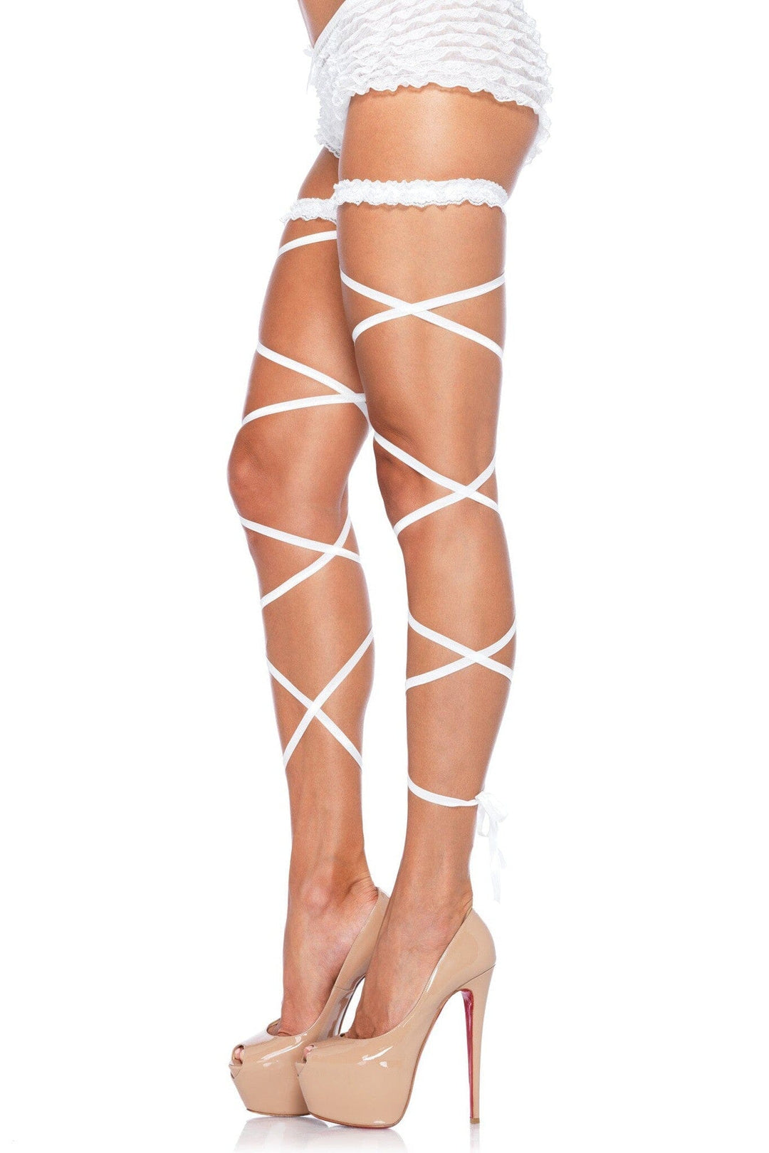 Leg Avenue Garter Leg Wrap Set in White  from SexyShoes.com