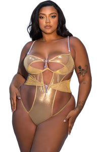Roma Confidential Gilded Beauty Teddy in Gold  from SexyShoes.com